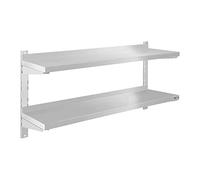 Royal Catering Mensola in acciaio inox - 2 ripiani - 120 cm RCWR-120.2