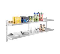 Royal Catering RCWR-160.2 - Mensola da parete con due ripiani, in acciaio inox,