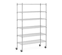 Scaffale metallico - 120 x 45 x 190 cm - 90 kg - 4 ruote - Royal Catering RCMR-1800P49