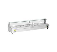 Royal Catering Scaldavivande - 5 x GN - 1/2 - Rubinetto di scarico RCBM-5