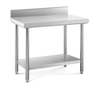 Royal Catering Seconda Mano Tavolo acciaio inox con alzatina - 100 x 60 cm - capacità di carico: 114 kg RCWT-100X60SB