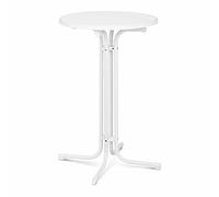 Royal Catering Tavolo da Bar Tavolino da Bar Pieghevole RC-BIS70FW (Ø 70 cm, Bianco, Acciaio verniciato a polvere, 110 cm)