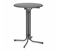 Royal Catering Tavolo da Bar Tavolino da Bar Pieghevole RC-BIS80FG (Ø 80 cm, Grigio, Acciaio verniciato a polvere, 110 cm)