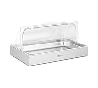 Royal Catering Vetrina buffet RCCD-RC-01 GN 1/1 Acciaio inox con coperchio Espositore buffet Vassoio da portata