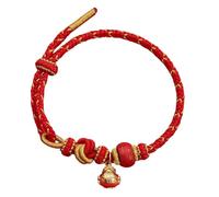 Royal Cinnabar Feng Shui - Bracciale con cristalli ricchi e ciondolo zucca denaro, talismano intrecciato a mano per fortuna e prosperità nel 2026, anno del cavallo