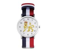 Royal Coat of Arms of the United Kingdom - Orologio da polso al quarzo con numeri arabi e cinturino regolabile per uomo e donna, Stile:, regular, MHXYZHW