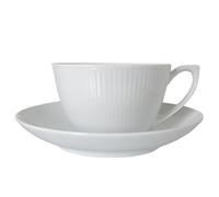 Royal Copenhagen 1017383 - Tazza con piattino, in porcellana bianca, dimensioni: 16 x 6,5 cm, colore: Bianco