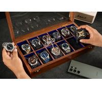 Royal Craft Expertise Scatola in legno per orologi da uomo a 12 scomparti, custodia di lusso unisex per orologi.