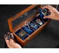 Royal Craft Expertise Scatola per orologi singola, organizer per orologi da uomo (Dark brown-5 room)