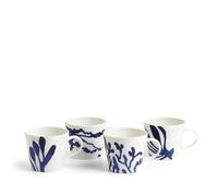 Royal Doulton 1815 Pacific - Set di 4 tazze da 400 ml, 2025, motivi misti, colore: Blu