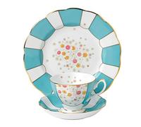 Royal Doulton-Tazza da tè con piattino 20 cm e Deco 4902,20 (1930 Piatto cm, Colore: Verde Menta, Confezione da 3