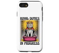 Royal Duties In Progress - Lettiera divertente per gli amanti dei gatti Custodia per iPhone SE (2020) / 7/8