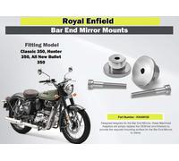 Royal Enfield "Bar End Mirror Mounts Silver For New Classic 350"