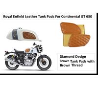 Royal Enfield "GT Continental 650" Diamond style "TANK KNEE PAD" con filo mar...