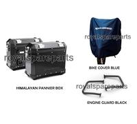 Royal Enfield Himalayan 411cc Borsa Scatola Nero, Bicicletta Cover Blu, Motore
