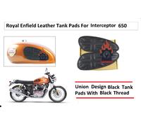 Royal Enfield Interceptor 650 Union Jack Style "TANK KNEE PAD" con filo nero