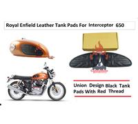 Royal Enfield Interceptor 650 Union Jack Style "TANK KNEE PAD" con filo rosso