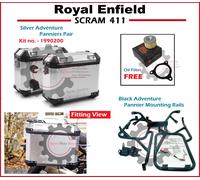ROYAL ENFIELD "SCRAM 411" SILVER "BORSE" WITH MOUNT RAILS /FREE OIL FILTER