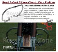 Royal Enfield Silver "Octagon Engine Guard" per tutti i nuovi Classic 350cc R...