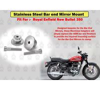Royal Enfield "Stainless Steel Bar End Mirror Mount For New Bullet 350"