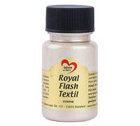 Royal Flash Textil - Colore metallizzato glitterato, 50 ml, altamente coprente, cremoso, per tessuti chiari e scuri, a base d'acqua, per dipingere e valorizzare magliette, borse, tessuti crema