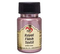 Royal Flash Textil - Colore metallizzato glitterato, 50 ml, altamente coprente, cremoso, per tessuti chiari e scuri, a base d'acqua, per dipingere e valorizzare magliette, borse, tessuti Rosa antico