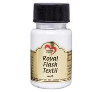 Royal Flash Textil - Colore metallizzato glitterato, 50 ml, altamente coprente, cremoso, per tessuti chiari e scuri, a base d'acqua, per dipingere e valorizzare magliette, borse, tessuti bianco