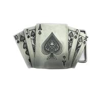 Royal Flush, fibbia da cintura da uomo, per carte da poker, con fibbia da cintura dritta