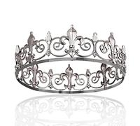Royal Full King Corona Metallo Corone E Tiare Per Gli Uomini Cosplay Matrimonio Prom Party Decorazioni Corona Copricapo Accessori, Medium, Metallo