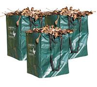 Royal Gardineer Garden Waste Bags - Sacco per rifiuti Giardino: Set da 3 Pezzi Sacchi da Giardino, Verde, capacità di 120 Litri, carico Massimo di 25 kg (Sacco Foglie, Busta della Spazzatura)