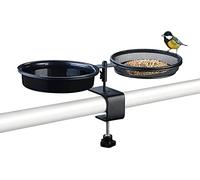Royal Gardineer Vaschetta 2 in 1 per Uccelli con Staffa a Morsetto, Mangiatoia e Abbeveratoio da Balcone, Nero