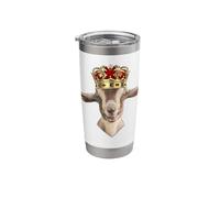 Royal Goat King With Crown Bicchiere termico in acciaio inox doppia parete