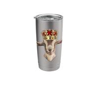Royal Goat King With Crown Bicchiere termico in acciaio inox doppia parete