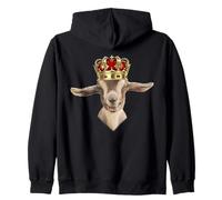 Royal Goat King with Crown Felpa con Cappuccio