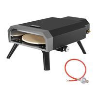 Royal Gourmet Forno per pizza compatto a gas, con pietra per pizza da 4 kW, forno a gas con tubo del gas e regolatore, forno con gambe pieghevoli per campeggio all'aperto