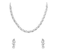 Royal Grace - Set girocollo da donna con pietre austriache, colore: argento