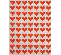 Royal Green Adesivi Cuore 13 mm - Colore Rosso Fluorescente - Confezione da 1050 Pezzi