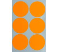 Royal Green Adesivi Rotondi Arancione Fluorescente Multiuso 50mm - Bollini Colorati Scrivibili 5cm - Etichette per Bambini, Scuola, Casa, Ufficio, Lavoro, Organizzazione, Archivio - Confezione da 72