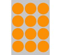 Royal Green Adesivi Rotondi Arancioni Fluorescenti 38 mm - Etichette Colorate Scrivibili Multiuso - Bollini da 3,8cm - Confezione da 180 Pezzi