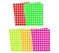Royal Green Adesivi Rotondi Colorati di Diametro 13mm - Etichette Adesive Colorate Scrivibili Multiuso - Bollini da 1,3cm in 5 Colori Fluorescenti Vari - Confezione da 800 Pezzi