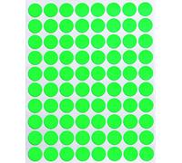 Royal Green Adesivi Rotondi Verdi Fluorescenti 13mm di Diametro - Etichette Adesive Colorate Scrivibili Multiuso - Bollini da 1,3cm - Confezione da 400 Pezzi