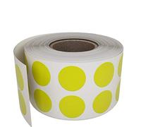 Royal Green Bollini Adesivi Gialli da 13 mm in Rotolo - Etichette Adesive Colorate Rotonde Scrivibili Multiuso 1,3 cm - Confezione da 1080 Pezzi