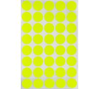 Royal Green Bollini Adesivi Rotondi Multiuso Colore Giallo Fluorescente 19mm - Etichette Colorate Scrivibili da 1,9 cm - Confezione da 280 Pezzi