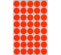Royal Green Bollini Adesivi Rotondi Multiuso Colore Rosso Fluorescente 19mm - Etichette Colorate Scrivibili da 1,9 cm - Confezione da 600 Pezzi