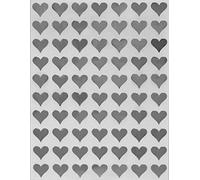 Royal Green Etichette adesive a forma di cuore in metallo argentato. Ideale per compleanni, matrimoni, 5 foglie, circa 1,3 cm (13 mm), confezione da 350