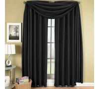 Royal Hotel Bedding Luxury Soho Black Rod Pocket Window Curtain Drape, Solid Pattern, 42x63 inches