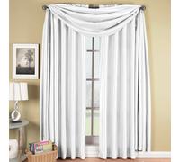 Royal Hotel Bedding Luxury Soho White Rod Pocket Window Curtain Drape, Solid Pattern, 42x84 inches