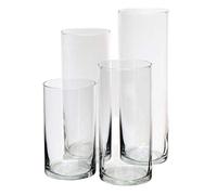 Royal Imports Vaso Cilindro di Vetro Decorativo ASSE Centrale per la Famiglia o Matrimonio Set di 4 Senza Candele Chiaro