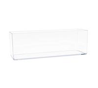 Royal Imports Vaso da fiori rettangolare in acrilico, centrotavola decorativo per casa o matrimonio, in plastica infrangibile, 10,2 x 12 cm, quadrato basso, trasparente