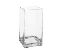 Royal Imports Vaso decorativo in vetro per fiori, centrotavola per casa o matrimonio, forma rettangolare alta, altezza 25,4 cm, apertura 12,7 x 12,7 cm